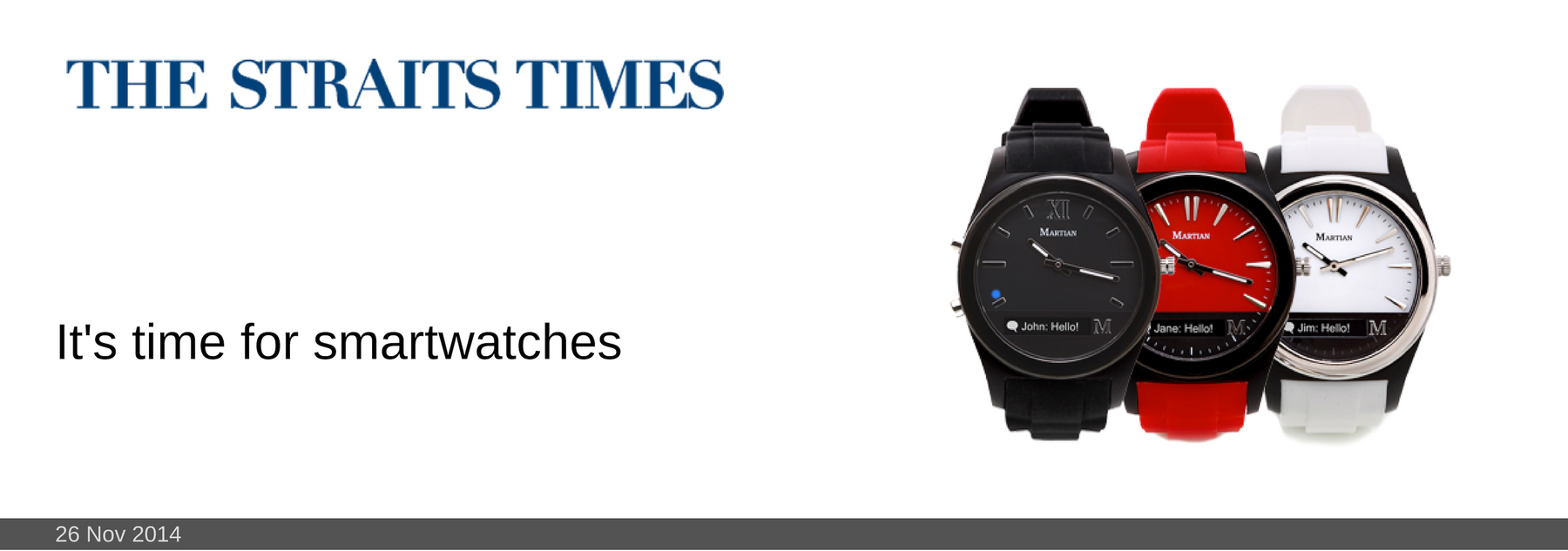 26 NOV 2014: It's time for smartwatches