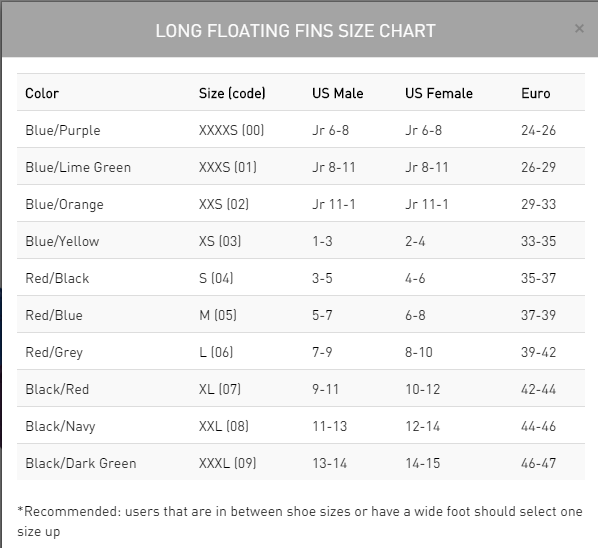 FINIS Long Floating Fins - XXXXS Jr 6-8 Blue/Purple